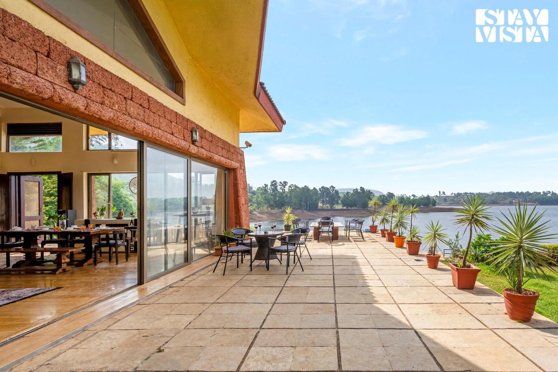 Stayvista At Three Shores With Lake View & Alfresco Dining Khamshet Exterior photo